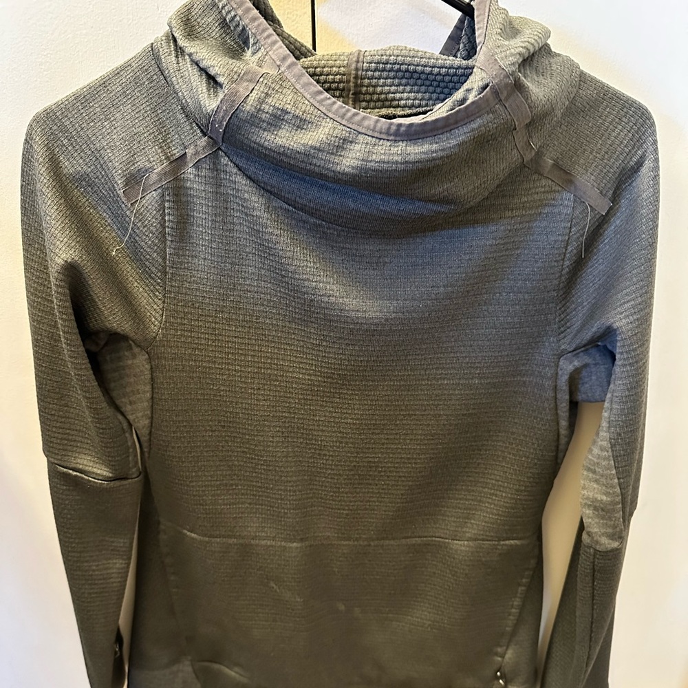 REI Co-Op Women’s Green Pullover Cowl Neck Waffle Hoody